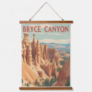 Tapisserie Suspendue Affiche d'art vintage du Bryce Canyon.