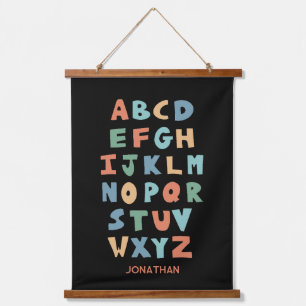 Tapisserie Suspendue Affiche de classe personnalisée ABC Alphabet moder