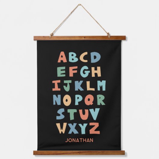 Tapisserie Suspendue Affiche de classe personnalisée ABC Alphabet moder (Recto)