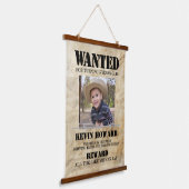 Tapisserie Suspendue Affiche de Naissance Wanted Western (Angulaire)
