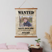 Tapisserie Suspendue Affiche de Naissance Wanted Western (Chambre à coucher)