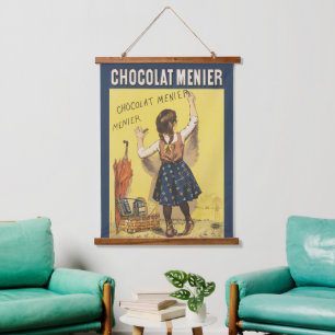 Tapisserie Suspendue Affiche vintage 1892 Chocolat Menier Jeune Fille f