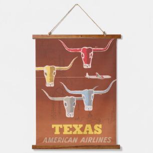 Tapisserie Suspendue Affiche Voyage Pour American Airlines Vers Texas
