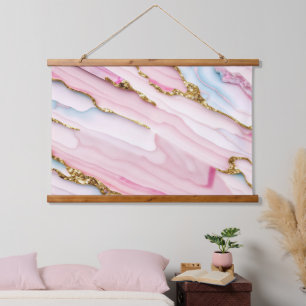 Tapisserie Suspendue Agate Marble tendance Blue Pink Gold Collection