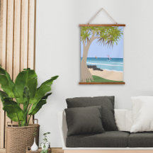 Aile surfeurs à huile Pandanus Tree à la plage