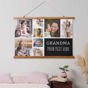 Tapisserie Suspendue Aimez-vous grand-mère   Photo Collage Texte manusc