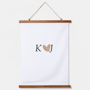 Tapisserie Suspendue Ajouter une lettre de nom mariage or coeur parties