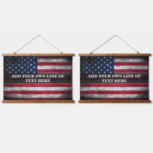 Tapisserie Suspendue Ajouter votre texte sur le drapeau américain