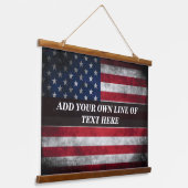 Tapisserie Suspendue Ajouter votre texte sur le drapeau américain (Incliné)