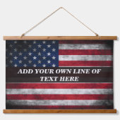 Tapisserie Suspendue Ajouter votre texte sur le drapeau américain (Recto 2)
