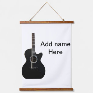 Tapisserie Suspendue Ajoutez votre nom texte marron guitare acoustique