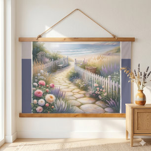 Tapisserie Suspendue Allée de jardin de campagne menant à la mer