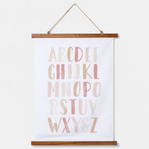 Tapisserie Suspendue Alphabet neutre rose ABC Décor de la crèche pour f