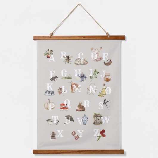 Tapisserie Suspendue Alphabet vintage Cottagecore (Recto)