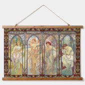 Tapisserie Suspendue Alphonse Mucha - Les heures du jour (Devant)