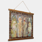 Tapisserie Suspendue Alphonse Mucha - Les heures du jour (Angulaire)