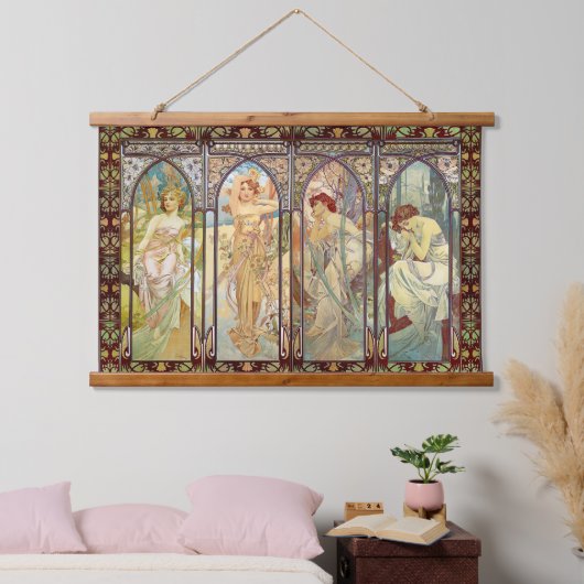 Tapisserie Suspendue Alphonse Mucha - Les heures du jour (Chambre à coucher)