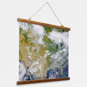 Tapisserie Suspendue Amérique Du Nord Avec Fumée Visible Dans Les Endro (Angulaire)