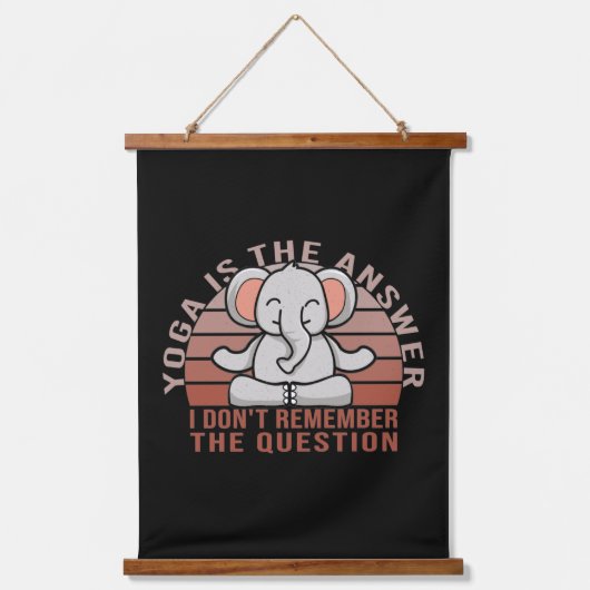 Tapisserie Suspendue Amusant éléphant mignon faisant du yoga. drôle de (Recto)
