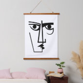 Tapisserie Suspendue Angry Eyes Expression Femme Abstraite Face Line Ar (Chambre à coucher)