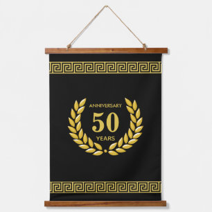 Tapisserie Suspendue Anniversaire, Jubilé d'or, Anniversaire sur fond n