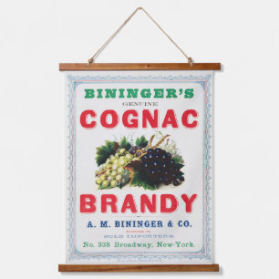 Tapisserie Suspendue Annonce Vintage Pour Le Brandy Cognac de Bininger.