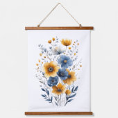 Tapisserie Suspendue Aquarelle bleu orange Floral Boho (Recto 3)