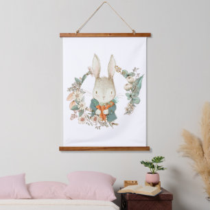 Tapisserie Suspendue Aquarelle Bunny Vintage
