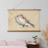 Tapisserie Suspendue Aquarelle Kestrel Épervier Faucon Faucon Oiseau (Chambre à coucher)