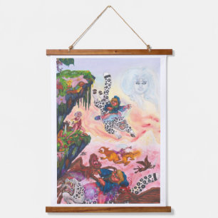 Tapisserie Suspendue Aquarelle Peinture Imaginaire combat démons Unicor