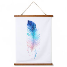 Aquarelle Plume Ombrée Bleue