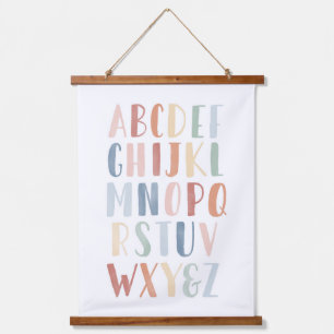 Tapisserie Suspendue Aquarelle Rainbow Alphabet classe