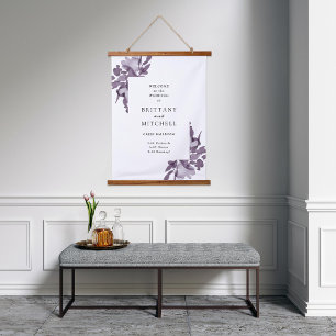 Tapisserie Suspendue Aquarelle romantique Floral Améthyste Mariage