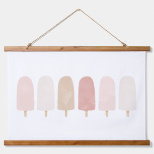 Tapisserie Suspendue Aquarelle rose Neutre Popsicle Girls Room
