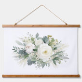 Tapisserie Suspendue Aquarelle végétale blanche (Devant)