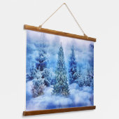 Tapisserie Suspendue Arbre de Noël Imaginaire dans la neige et les nuag (Angulaire)