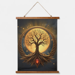 Tapisserie Suspendue Arbre de Vie – Illumination au Clair de Lune