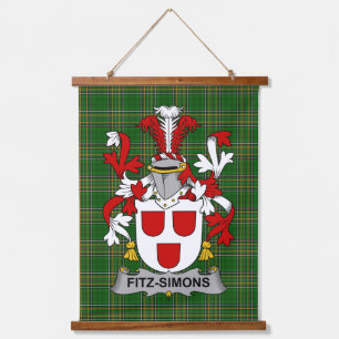 Tapisserie Suspendue Armoiries irlandaises Fitz-Simons Armoiries famili