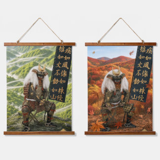 Tapisserie Suspendue Armure de samouraï Takeda Shingen Quatre Saisons D