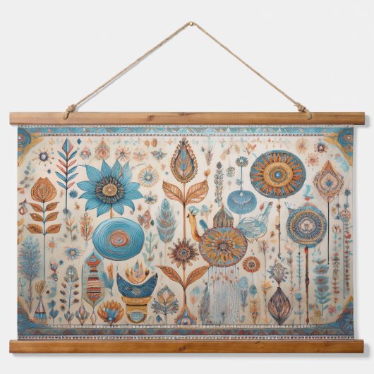 Tapisserie Suspendue Arrière-plan des éléments Boho (Devant)