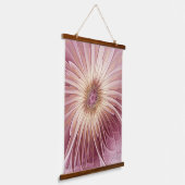 Tapisserie Suspendue Art Abstrait Fractal Fleur & Tons de Bourgogne (Angulaire)