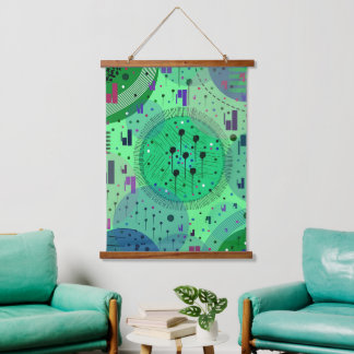 Tapisserie Suspendue Art abstrait : Fruit Kiwi Vert