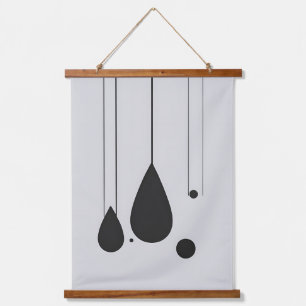 Tapisserie Suspendue Art Abstrait minimaliste noir et blanc