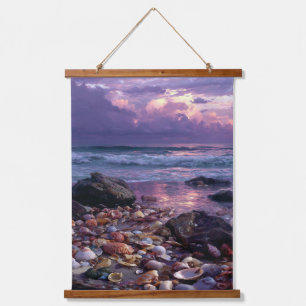 Tapisserie Suspendue Art de paysage de rêve de la plage de coquillages