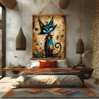 Art de personnage de chat abstrait excentrique