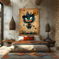Art de personnage de lion abstrait excentrique