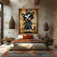 Art de personnage de raton laveur abstrait excentr