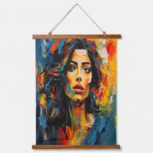 Tapisserie Suspendue Art de portrait expressionniste radieux