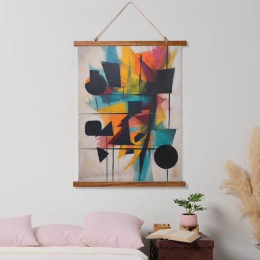 Tapisserie Suspendue Art géométrique Abstrait dynamique (Chambre à coucher)