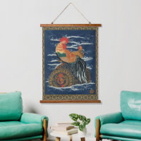 Art japonais vintage représentant un coq dragon